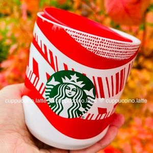 ❤️LAST🤍Starbucks 2021 Holiday Red & White Candy Cane Mini Travel Mug Tumbler